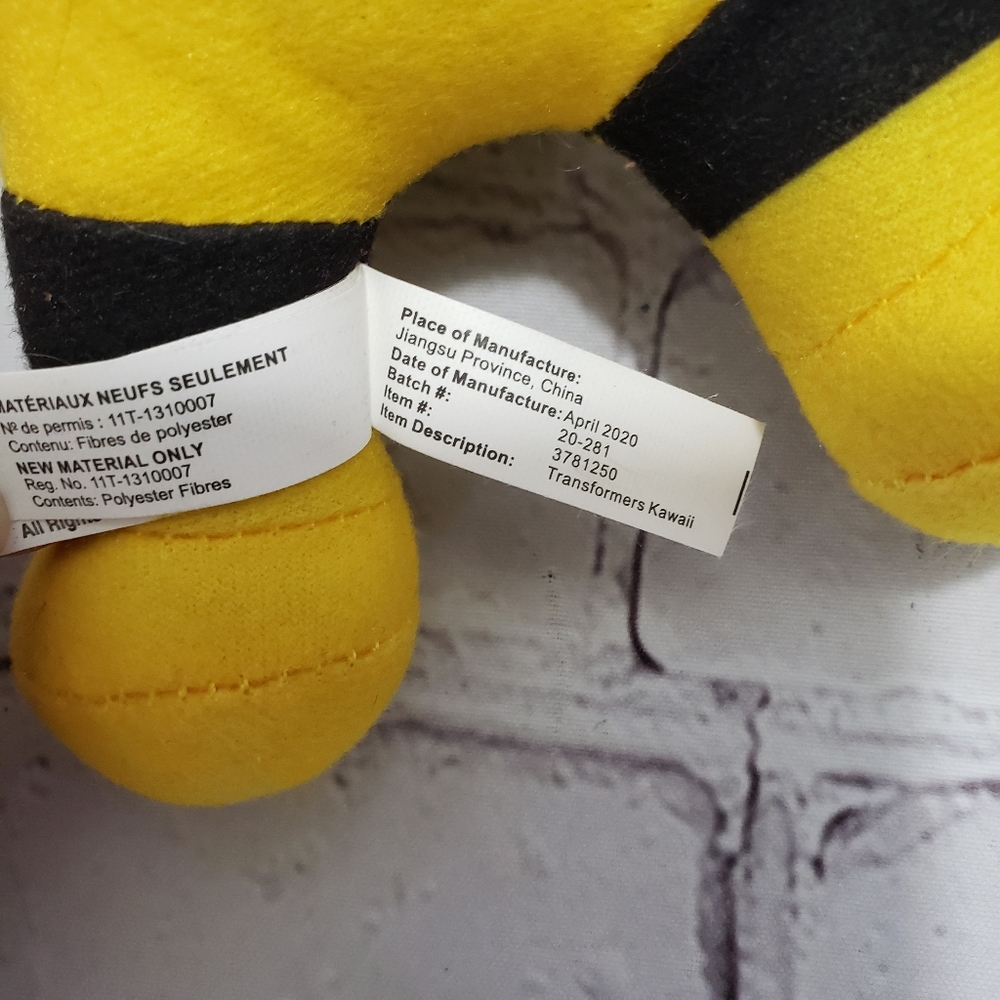 ๐SOLD๐ Transformers Bumblebee Plush 7.5" Stuffed Toy Yellow Black Toy Factory - Picture 6 of 7